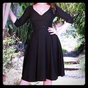 Erin Swing Dress in Black by Pinup Couture!